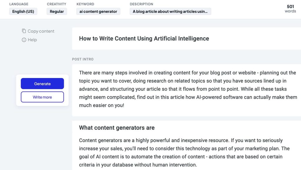 ai generating contents
