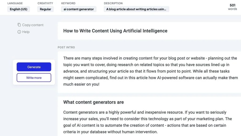 ai generating contents
