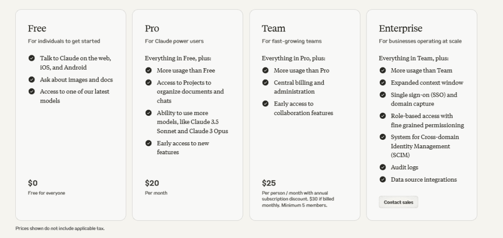 claude pricing