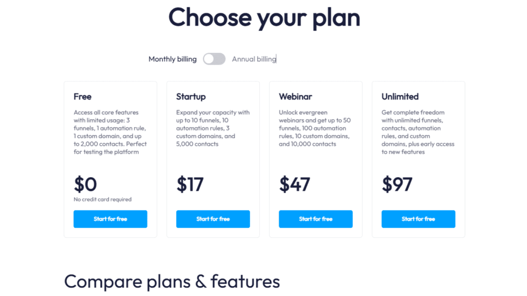 systeme.io pricing